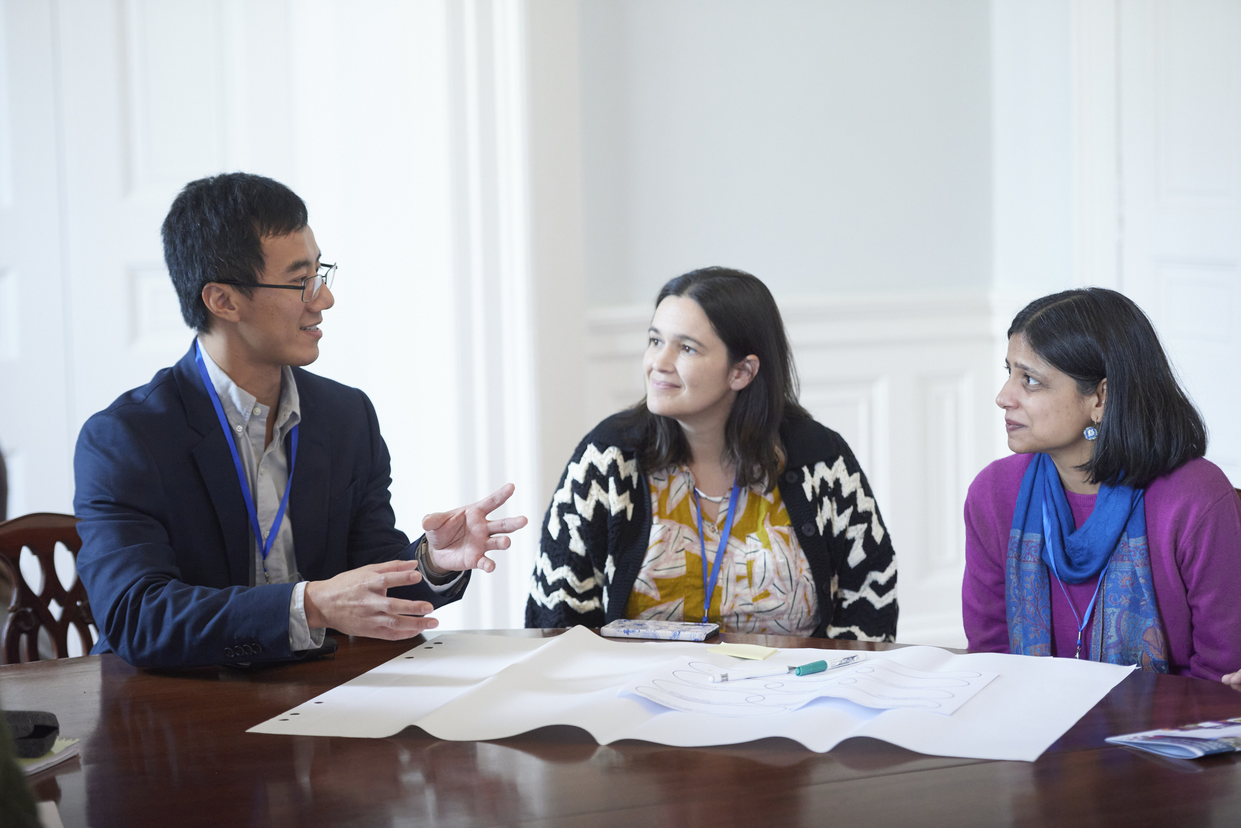 researchers talking