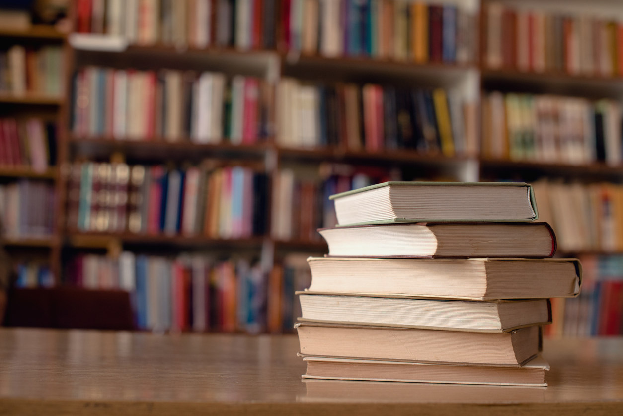 books in a pile