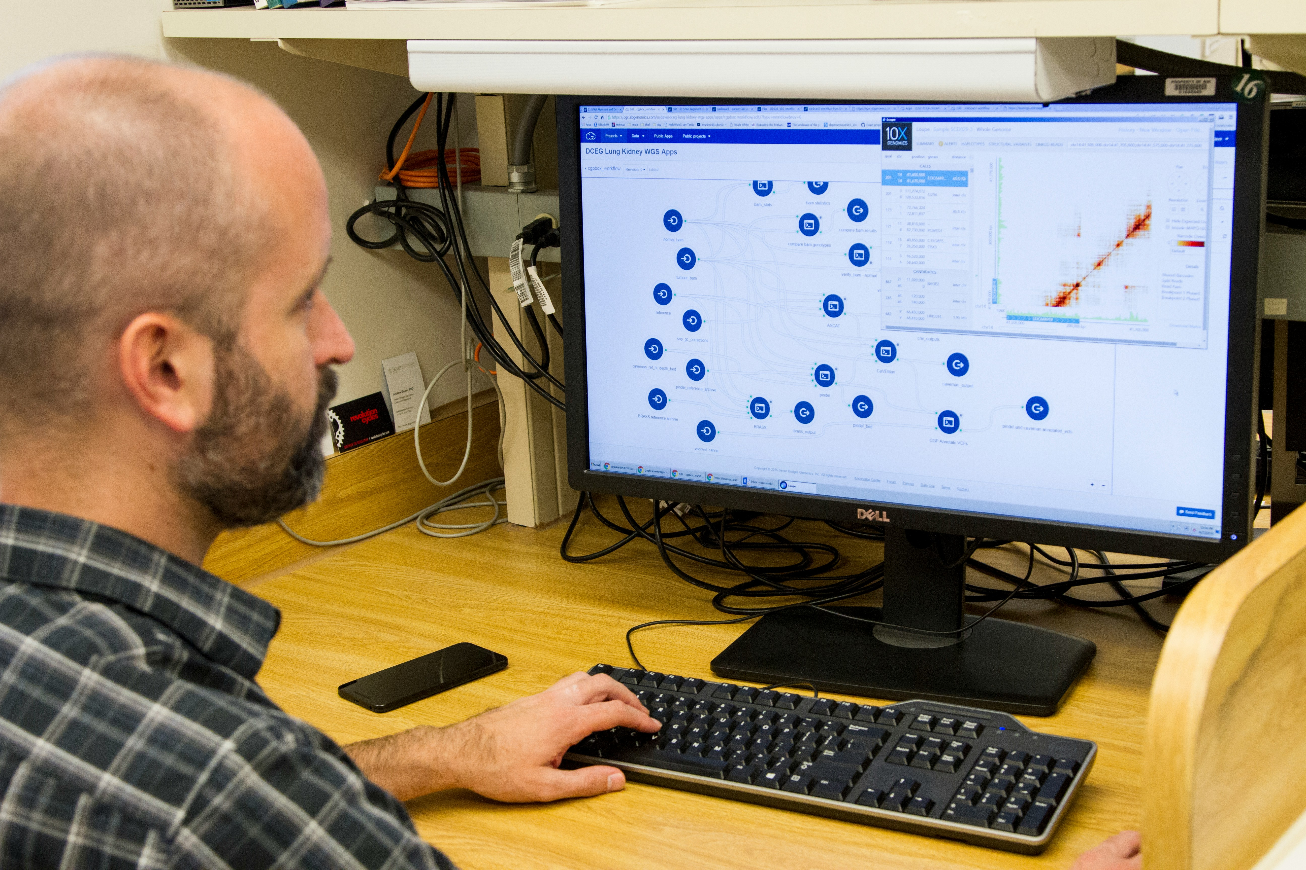 researcher using computer